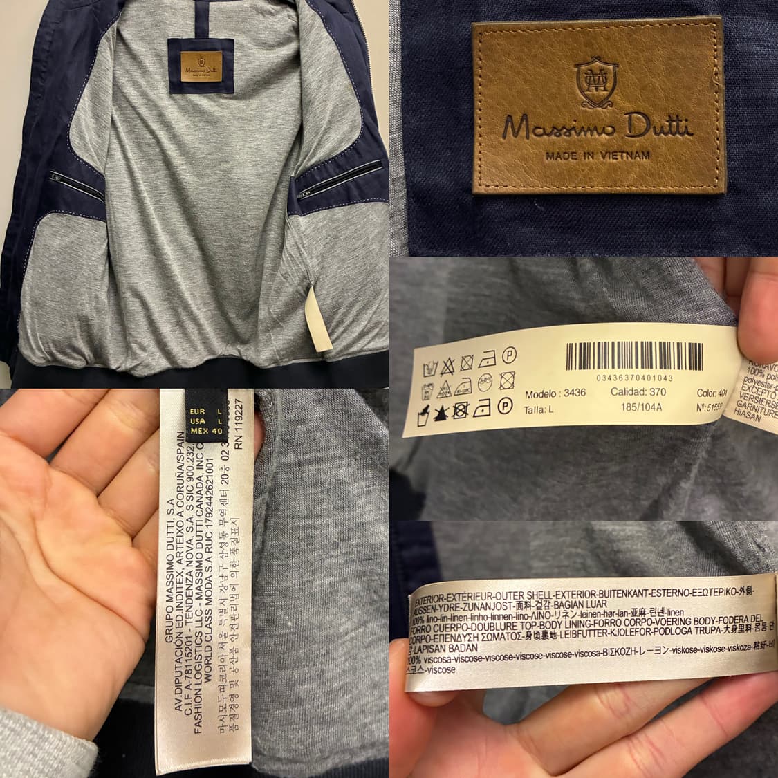 (L/100)마시모두띠 린넨 코튼 해링턴 봄버자켓 린넨자켓  마시모두띠  상품이미지9