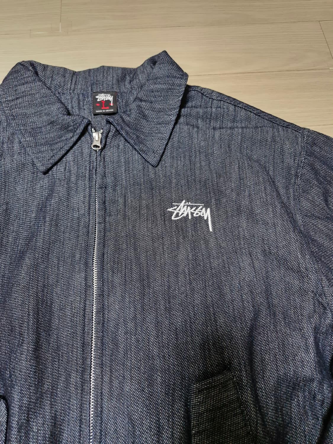 [L] 00s stussy 빈티지 스투시 데님 헤링턴 자켓 상품이미지2