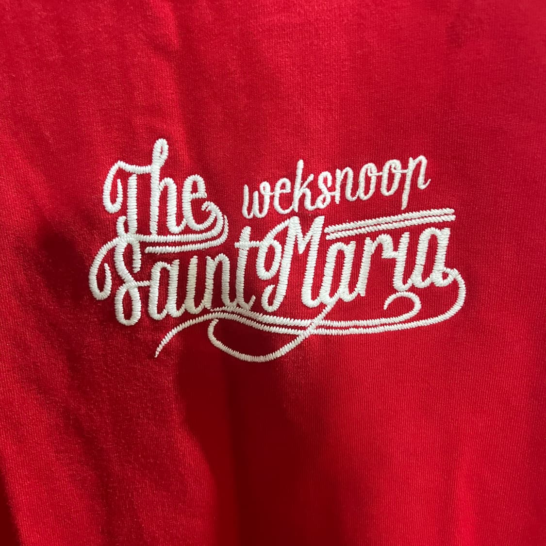 (오버핏 L) 윅스눕 마리아 후드 티셔츠 레드 상품이미지3