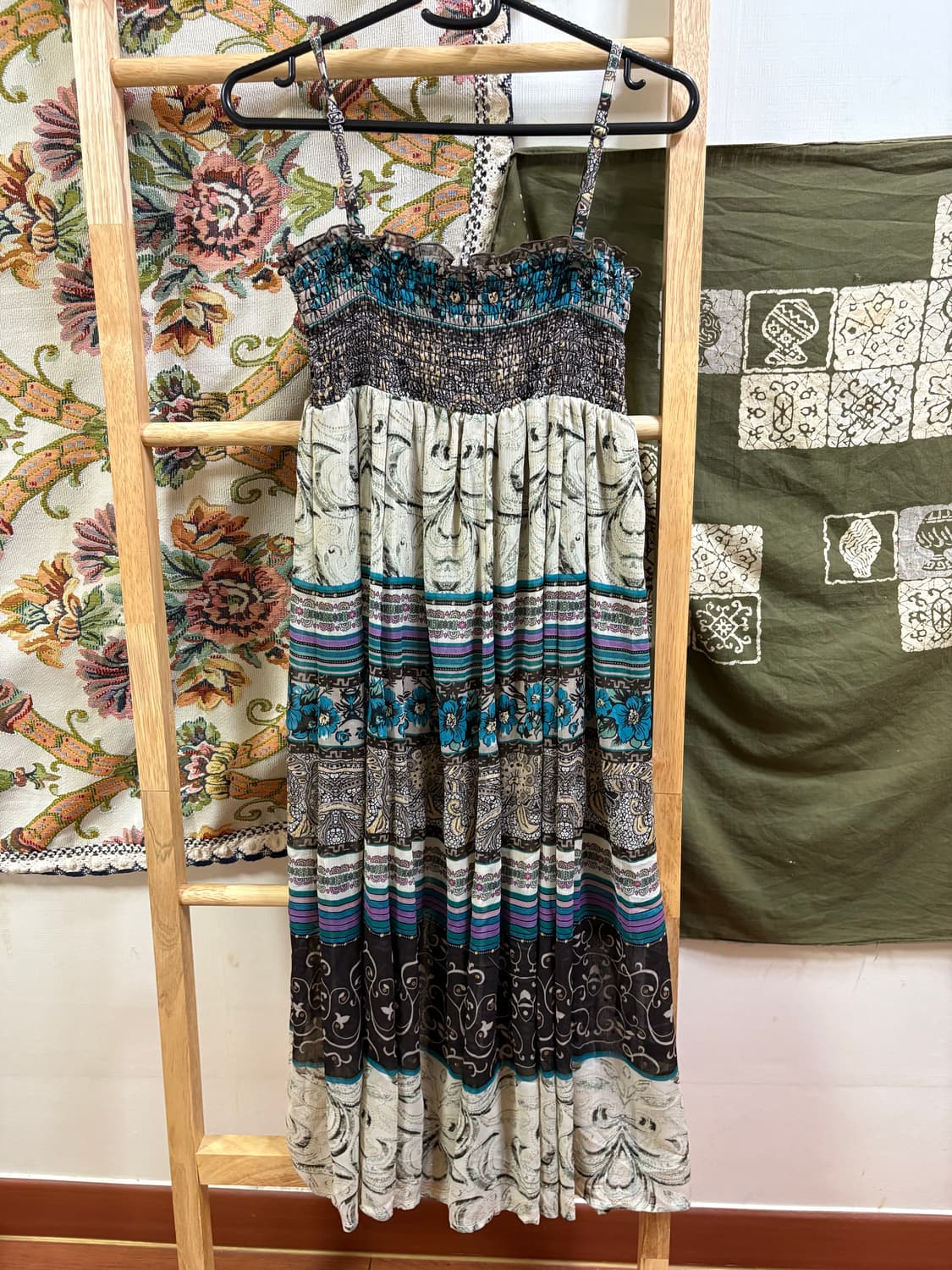 히피 모리 패턴 끈 원피스  상품이미지4