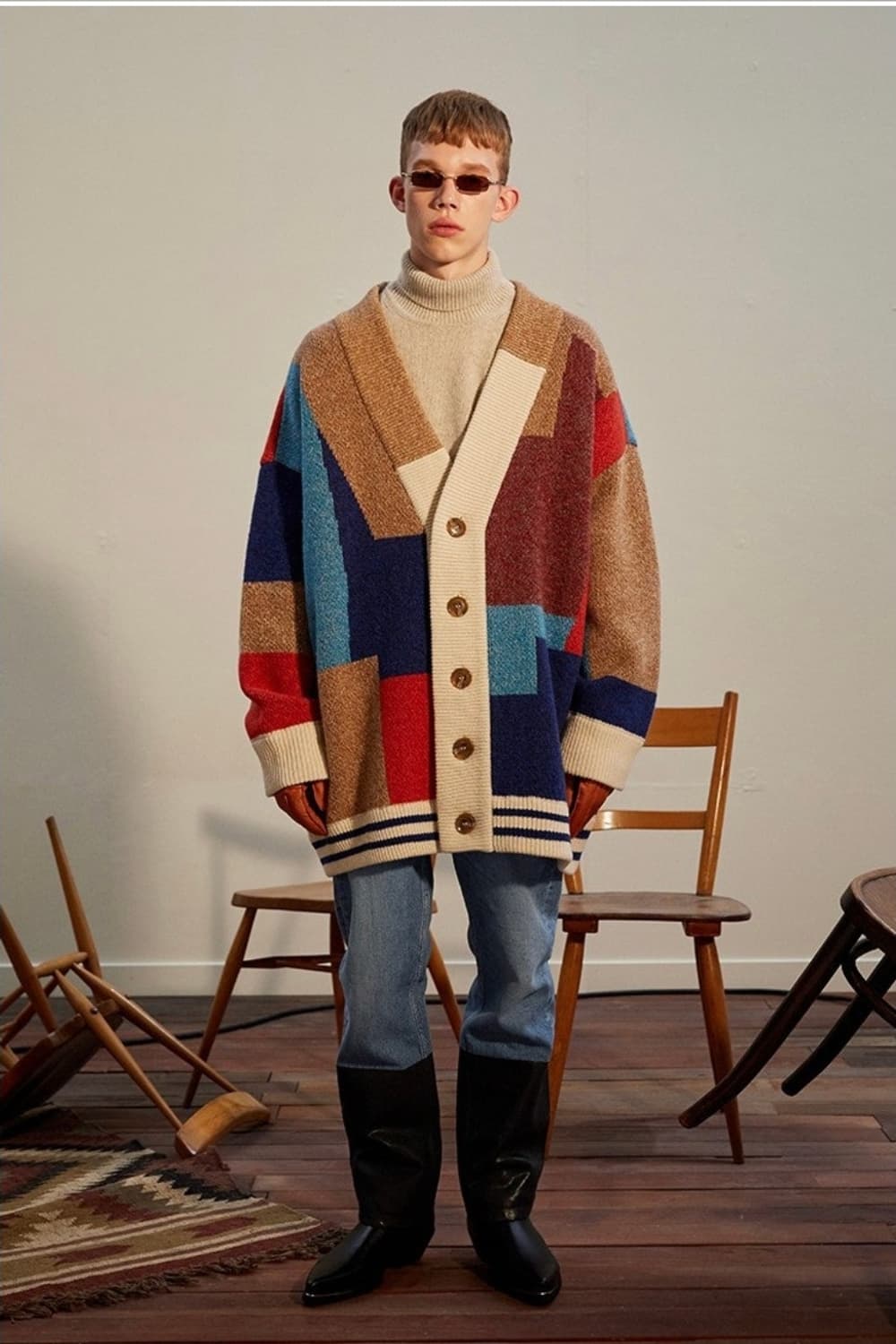 트렁크프로젝트 컬러 믹스 헤비 가디건 S 상품이미지2