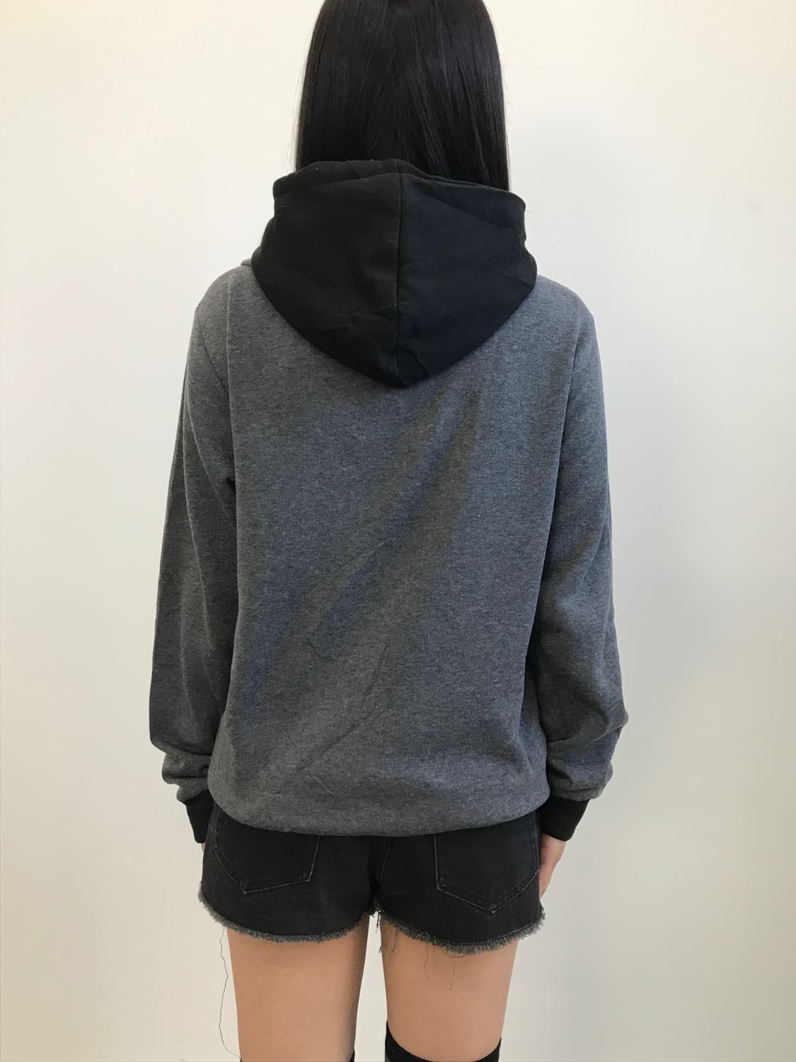 Jpn Y2k High-Neck Layered Zip-Up Hoodie 상품이미지5