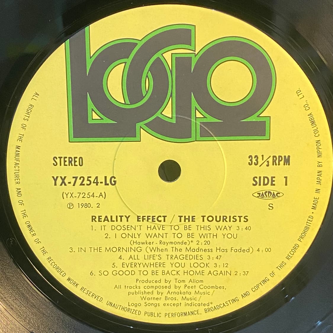 (중고LP-팝록) The Tourists -Reality Effect 상품이미지4