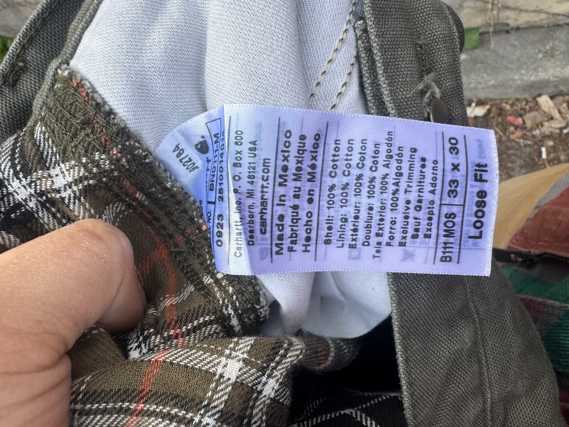 칼하트 빈티지 b111 모스그린 카펜터 싱글니 워크 팬츠 상품이미지7