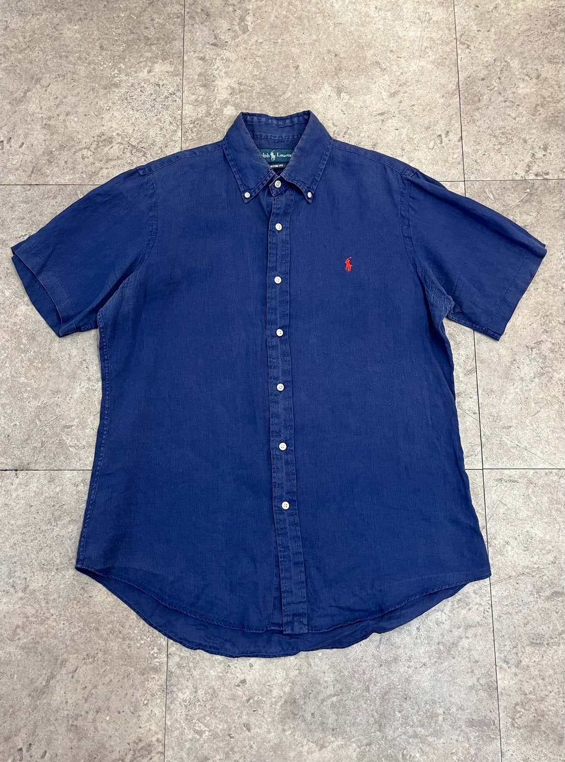 폴로 랄프로렌 린넨 반팔 셔츠 네이비 M  #csz3849 상품이미지4