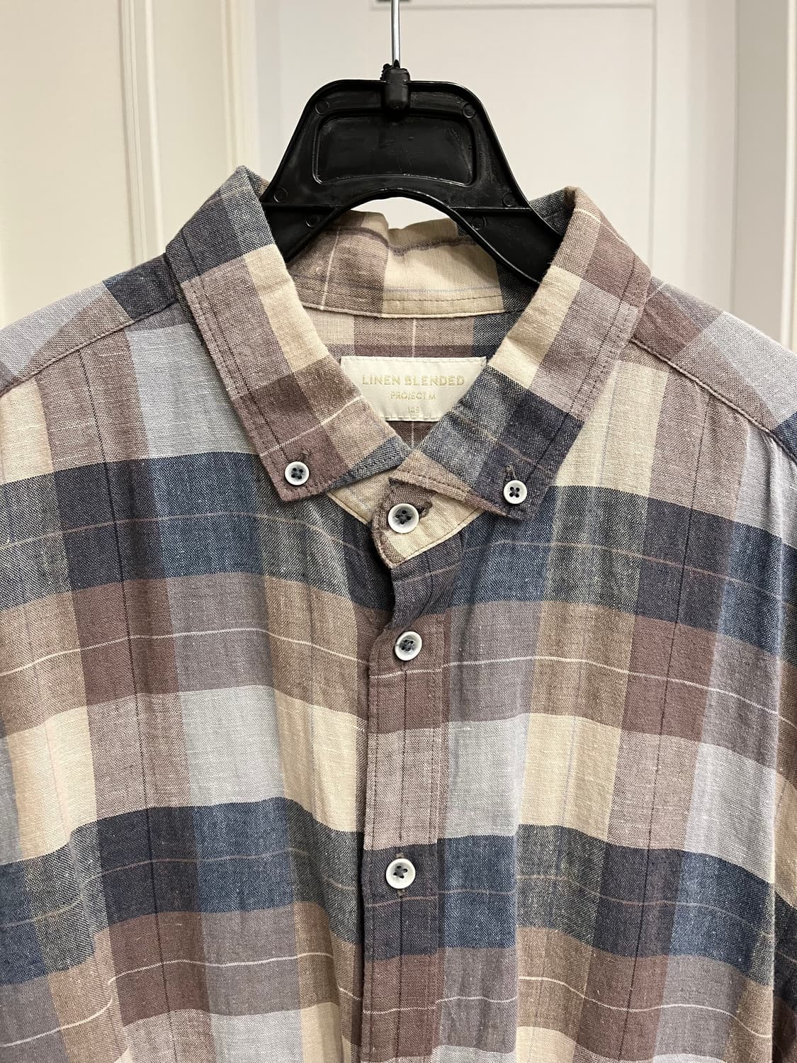프로젝트엠 린넨 체크 남방 상품이미지2