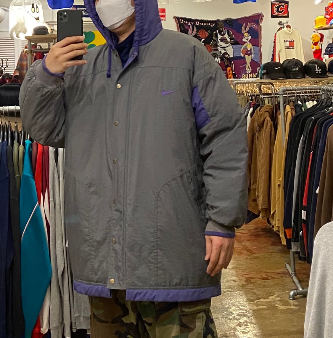 90s USA NIKE 빅스우시 후드 패딩점퍼 상품이미지4