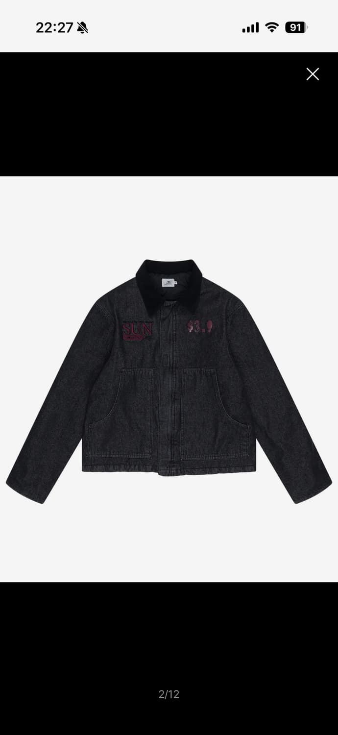 선데이후르츠마켓 SUNDAY DENIM JACKET BLACK 상품이미지2