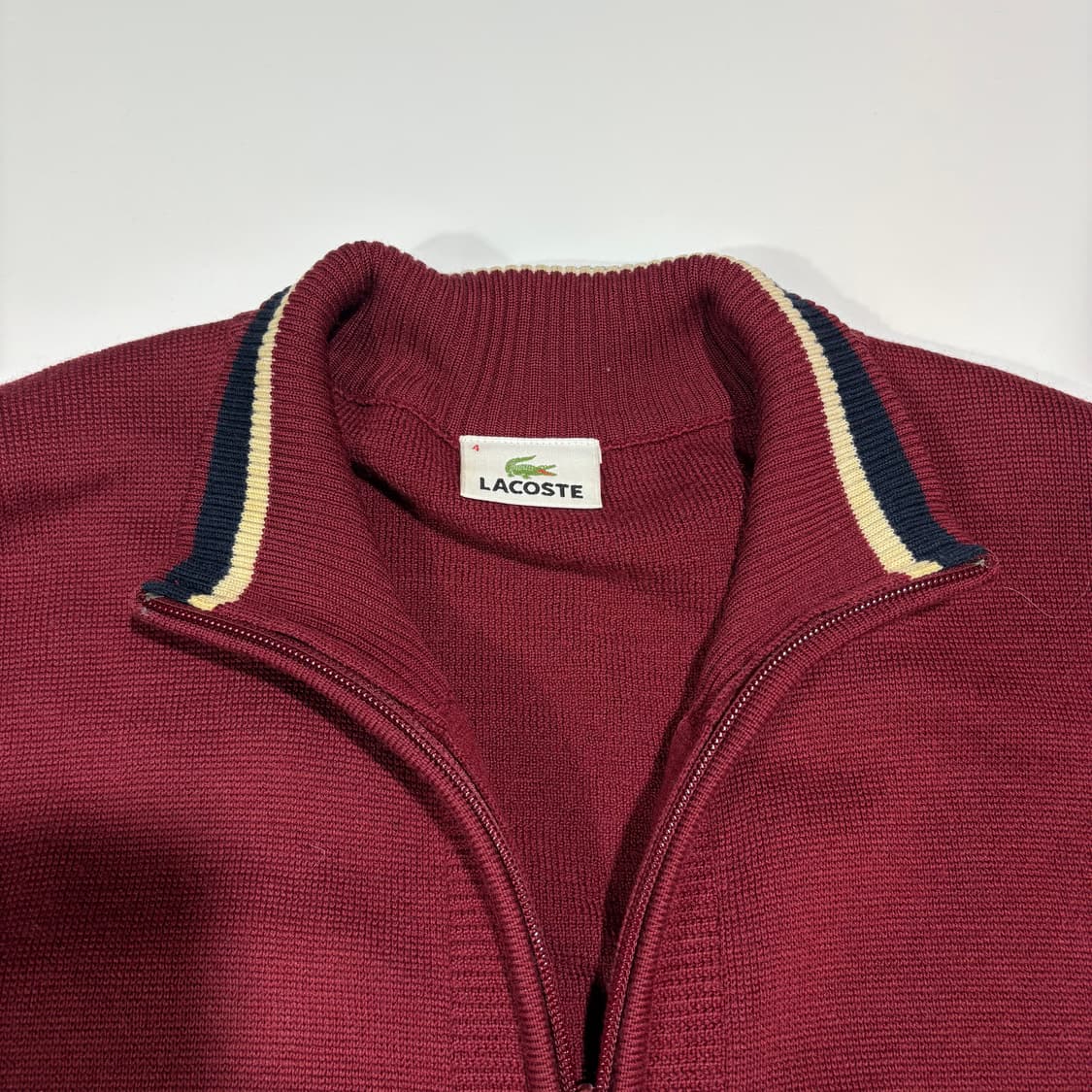 라코스테 레드 집업 니트 가디건 상품이미지4