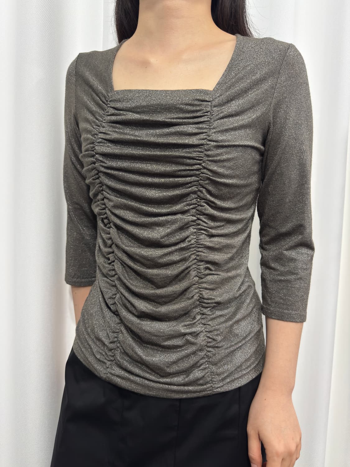 modify shirring glitter top 상품이미지2