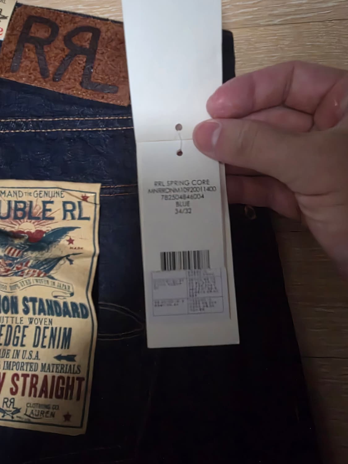 더블알엘 로우스트레이트 셀비지 34 새상품 급 ㅓ 상품이미지3