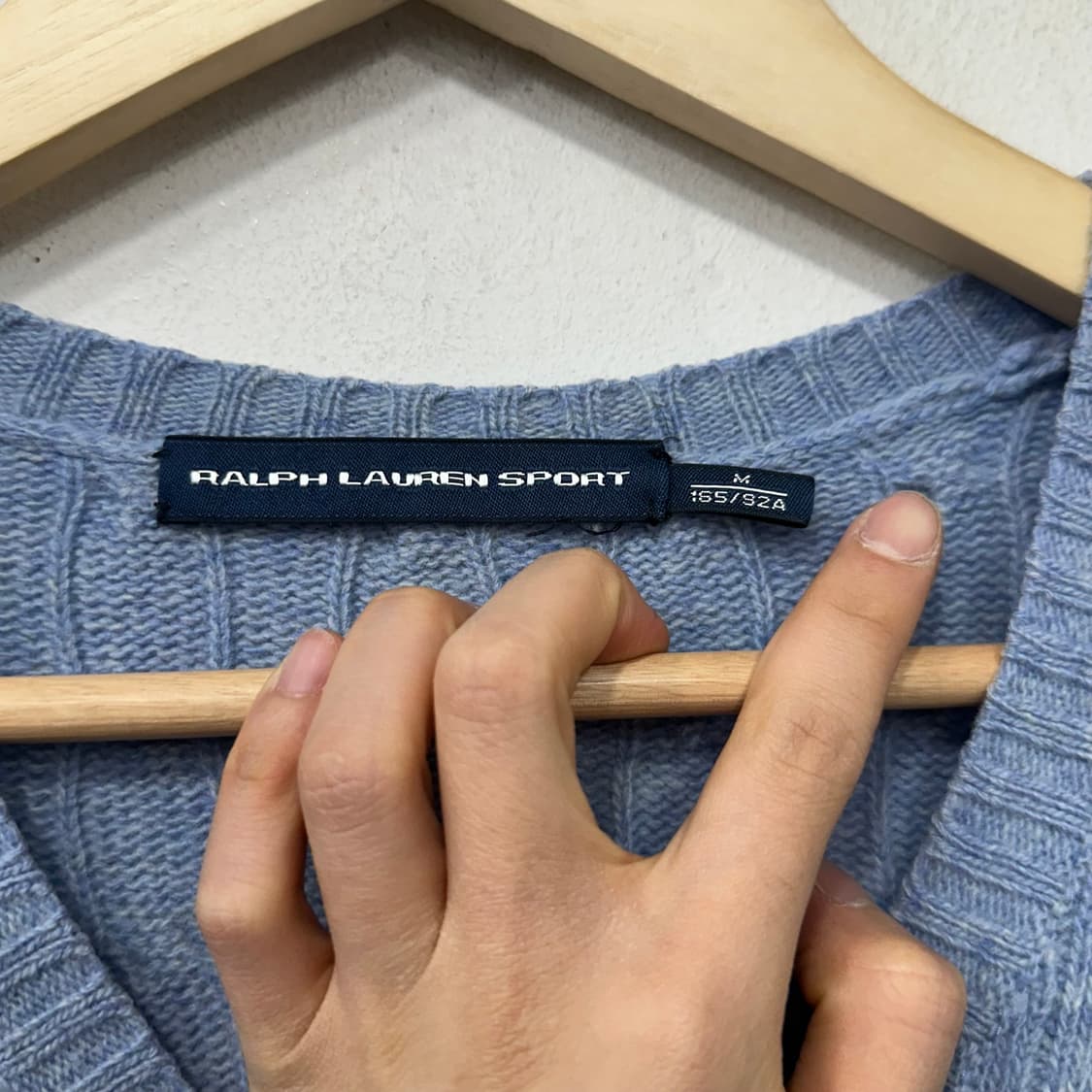 폴로 랄포로렌 브이넥 꽈배기니트 상품이미지3