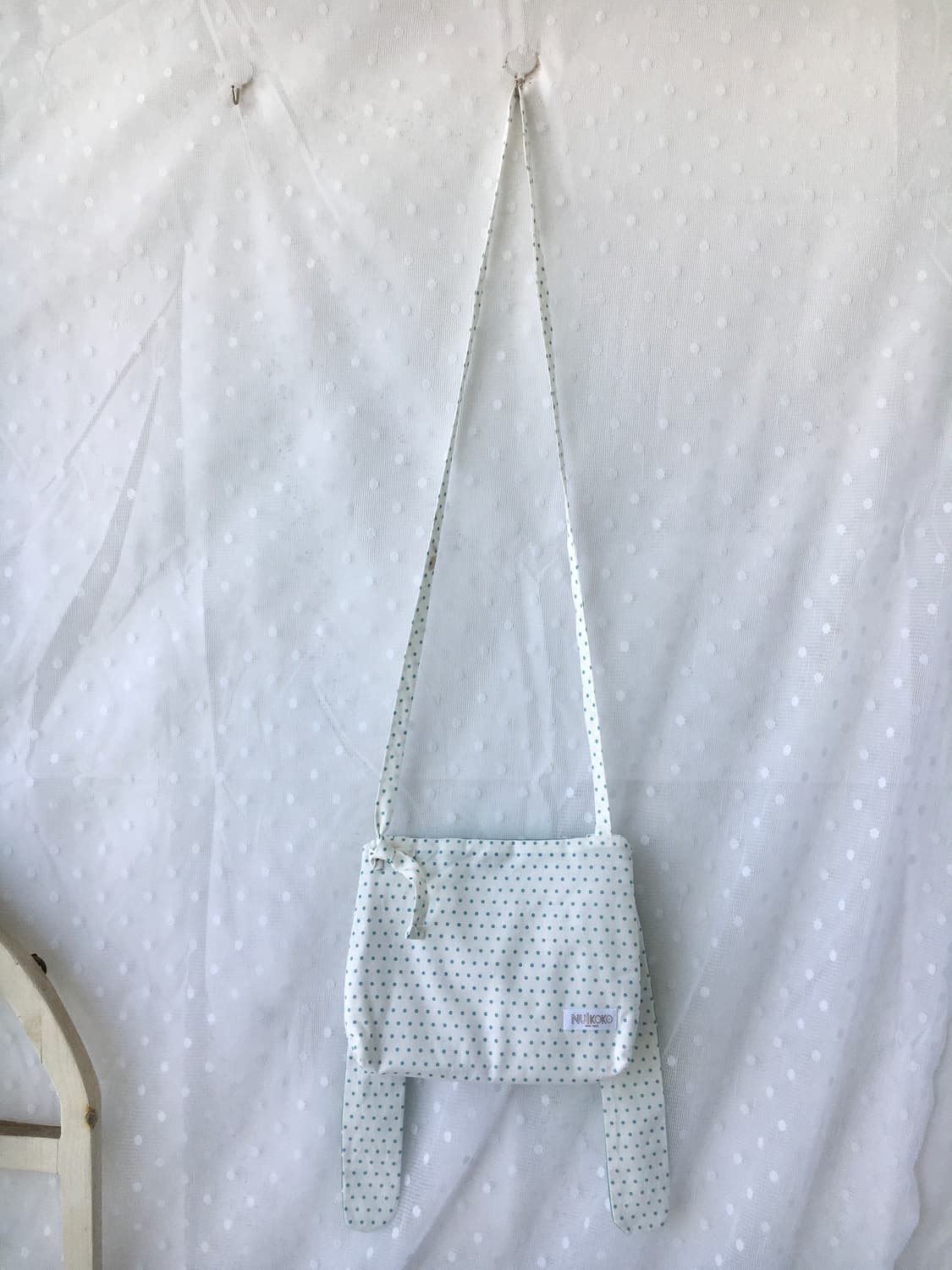 [HANDMADE] 핸드메이드 민트 도트 토끼 크로스백 모리걸 상품이미지6