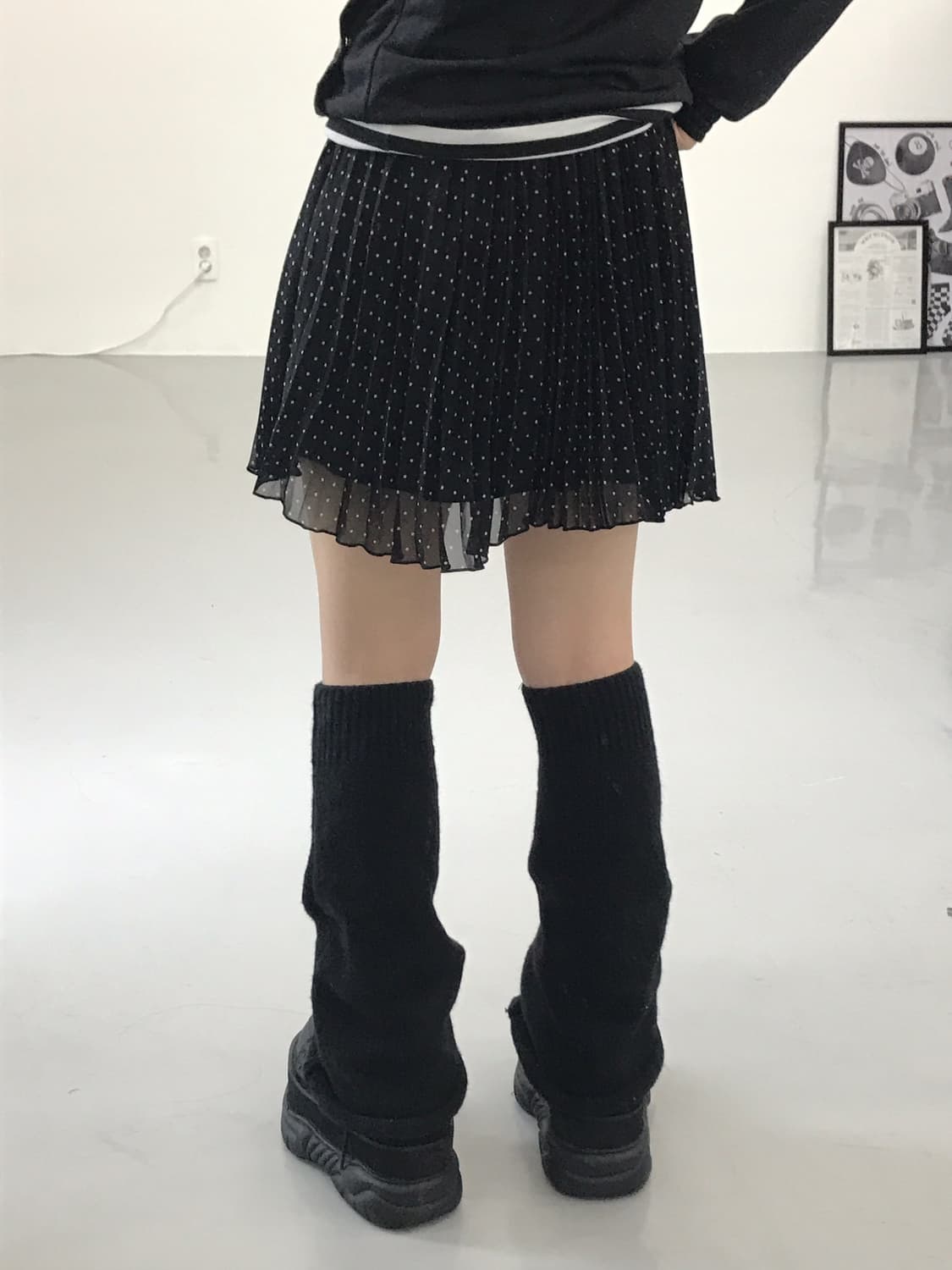 Jpn Poly Dotted Mini Skirts 상품이미지3