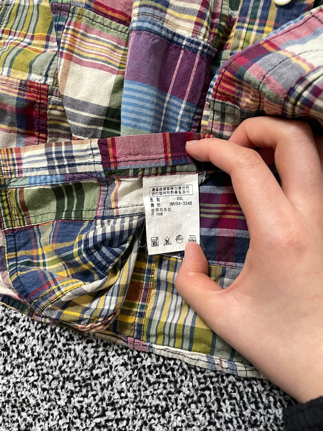 빈티지9. 폴로랄프로렌 커스텀핏 체크셔츠 패치워크 긴팔 셔츠 상품이미지6