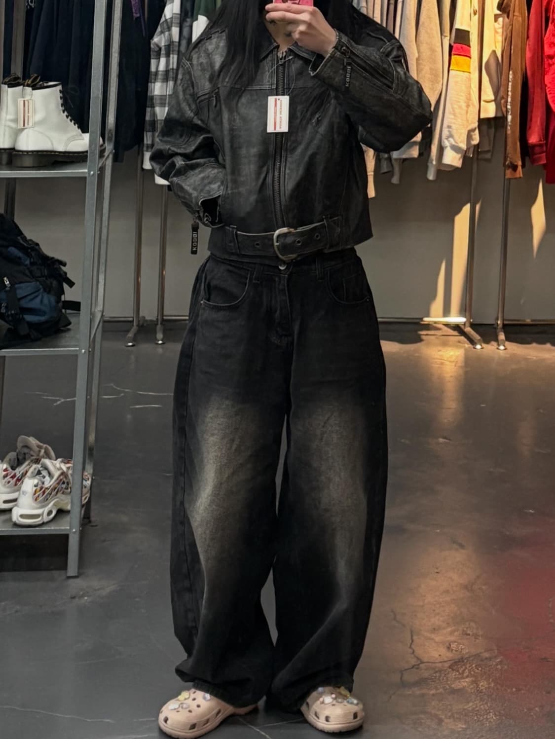 Koogi 빈티지 스트레치 디테일 가죽자켓 A3334 상품이미지1