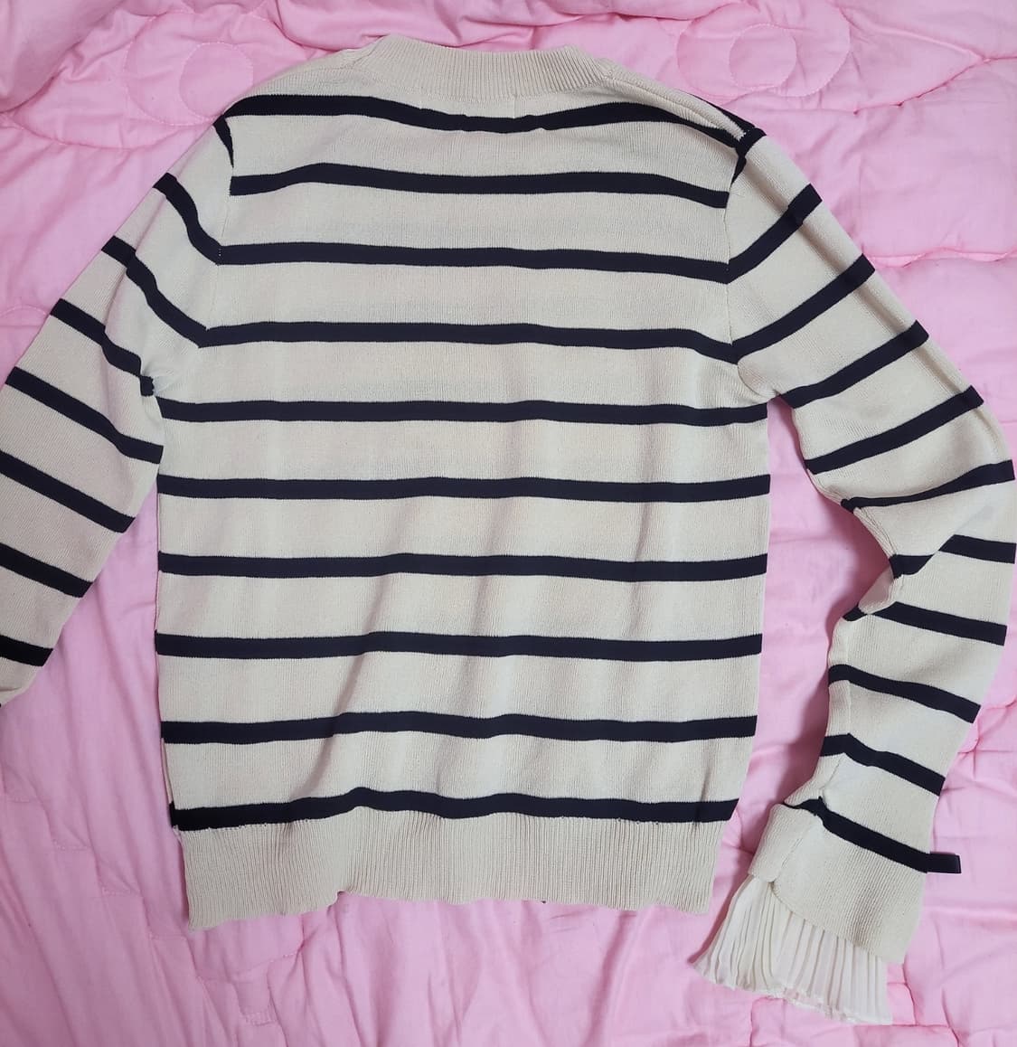 급처새상품!OZOC오조크 소매러플프릴리본 스트라이프 공주니트 레니본st 상품이미지4