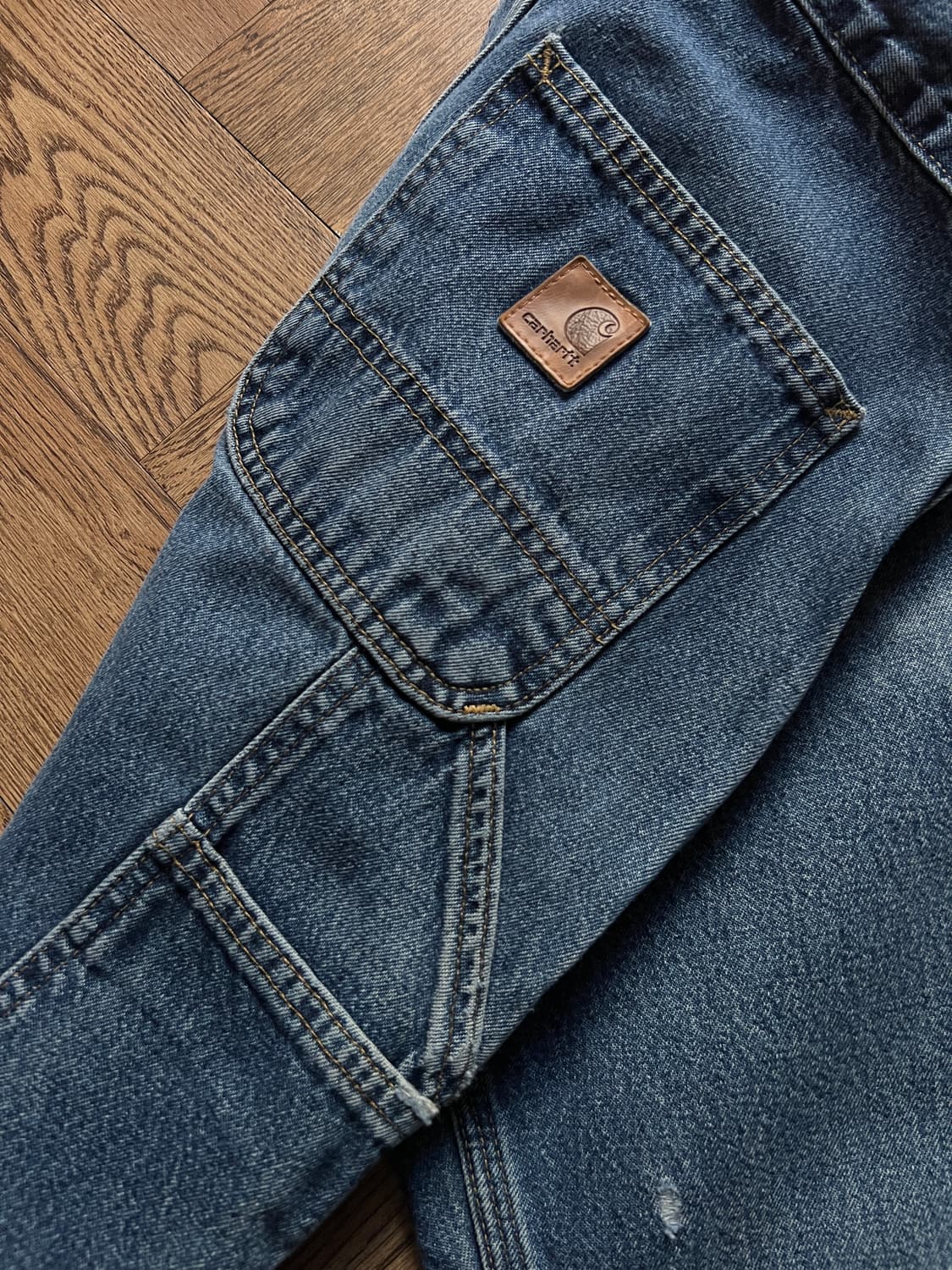 [28]칼하트 USA 덩가리핏 빈티지 워싱 싱글니 카펜터 워크 데님 팬츠 상품이미지8