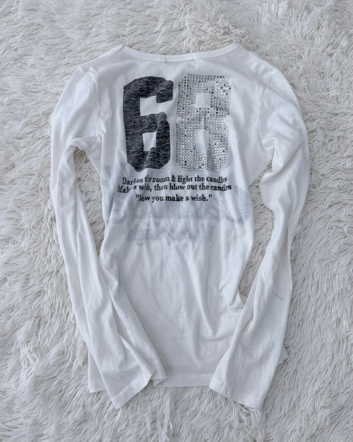 갸루 68 큐빅 화이트 슬리브 상품이미지6