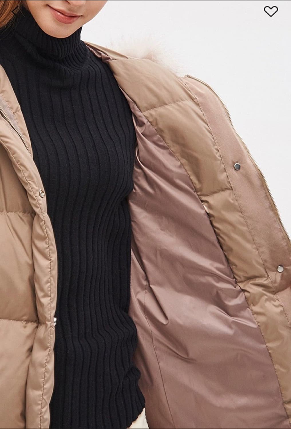 (베이지색상 판매)마인 폭스후드퍼 구스다운 패딩 44~55사이즈 상품이미지5