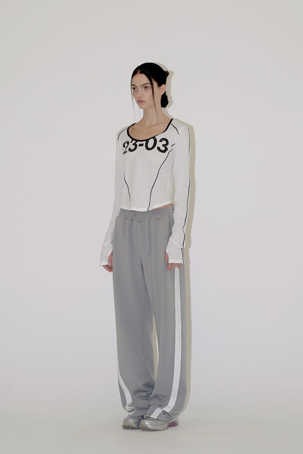 Diagonal mesh jersey tee 상품이미지2