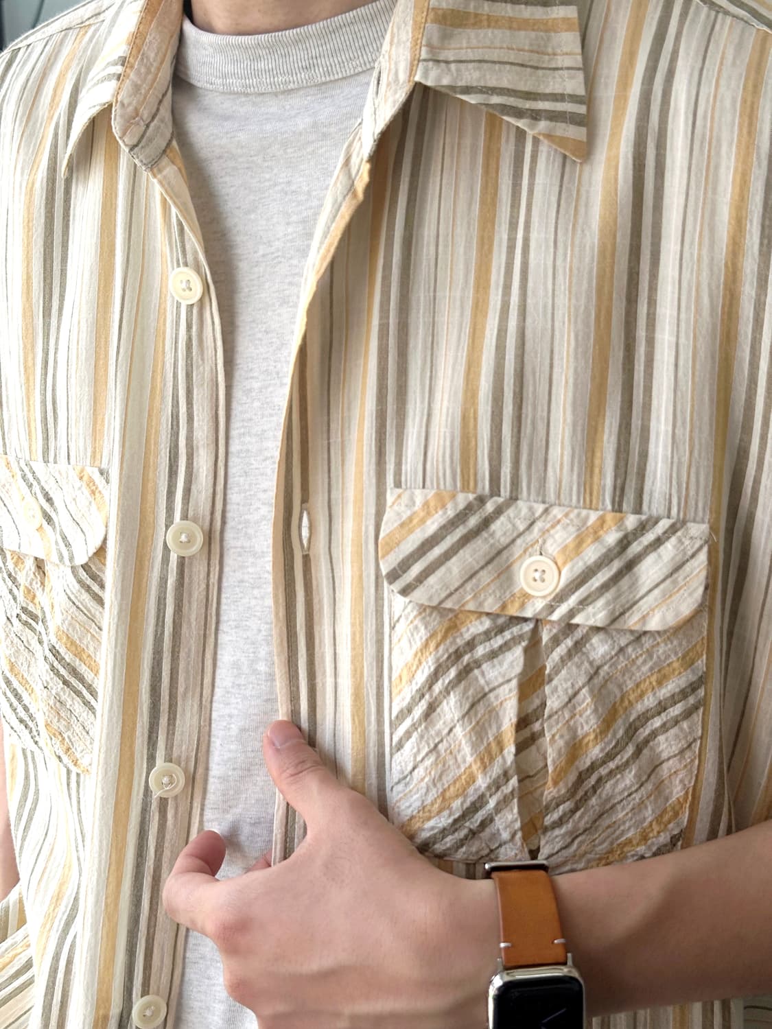 Natural fabric 2way H/S shirket 상품이미지10