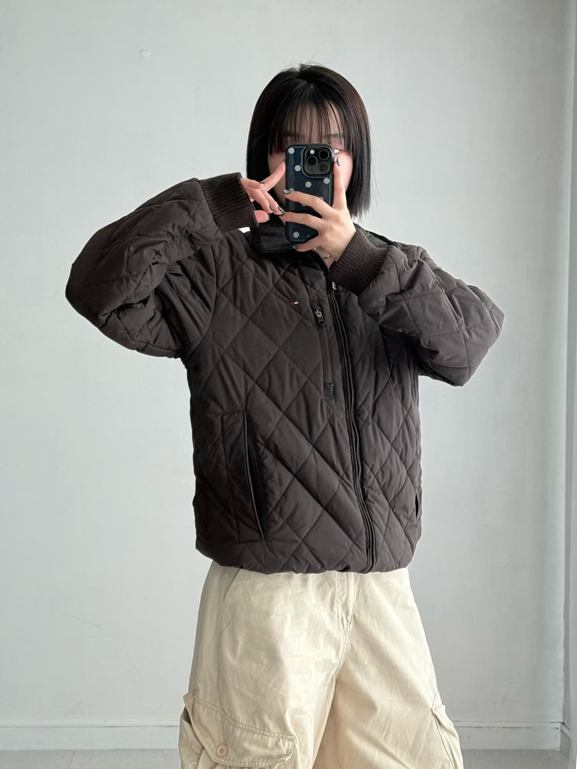 타미힐피거 브라운 퀄팅 경량패딩 상품이미지2