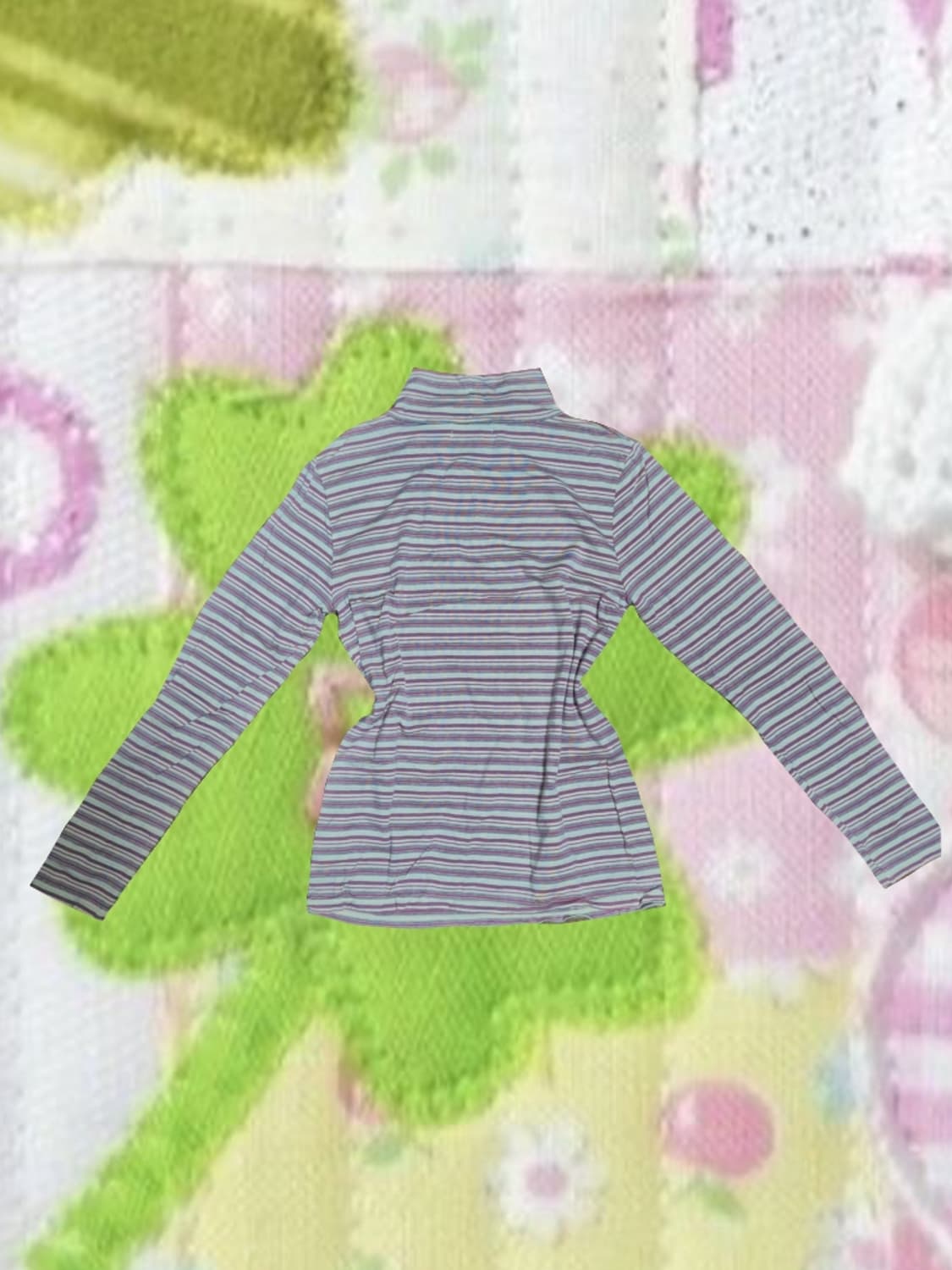 빈티지 모리걸 줄무늬 스트라이프 은사 목폴라 긴팔 티셔츠 두쫀쿠 상품이미지2