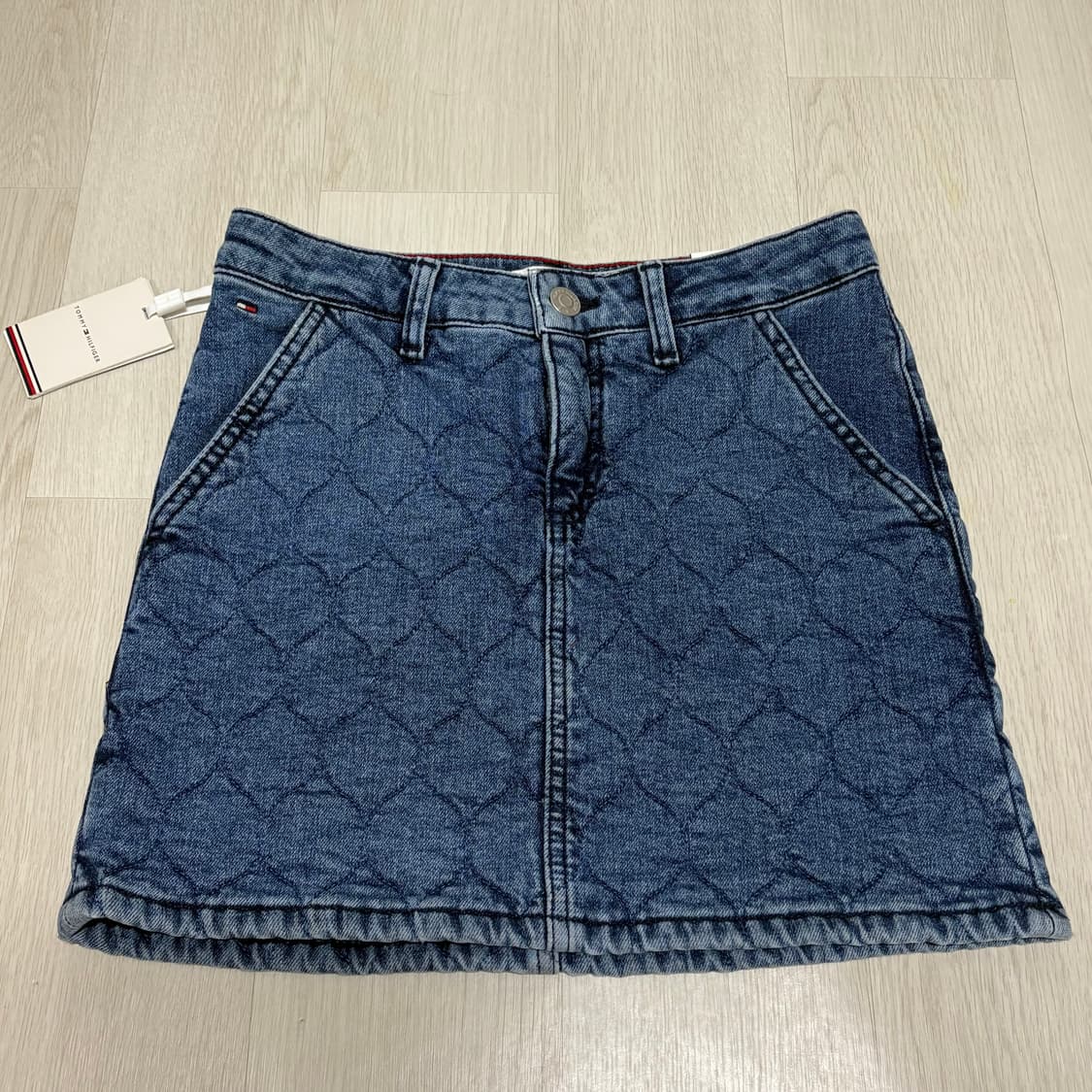 타미힐피거 퀼팅 청 데님 스커트 상품이미지2