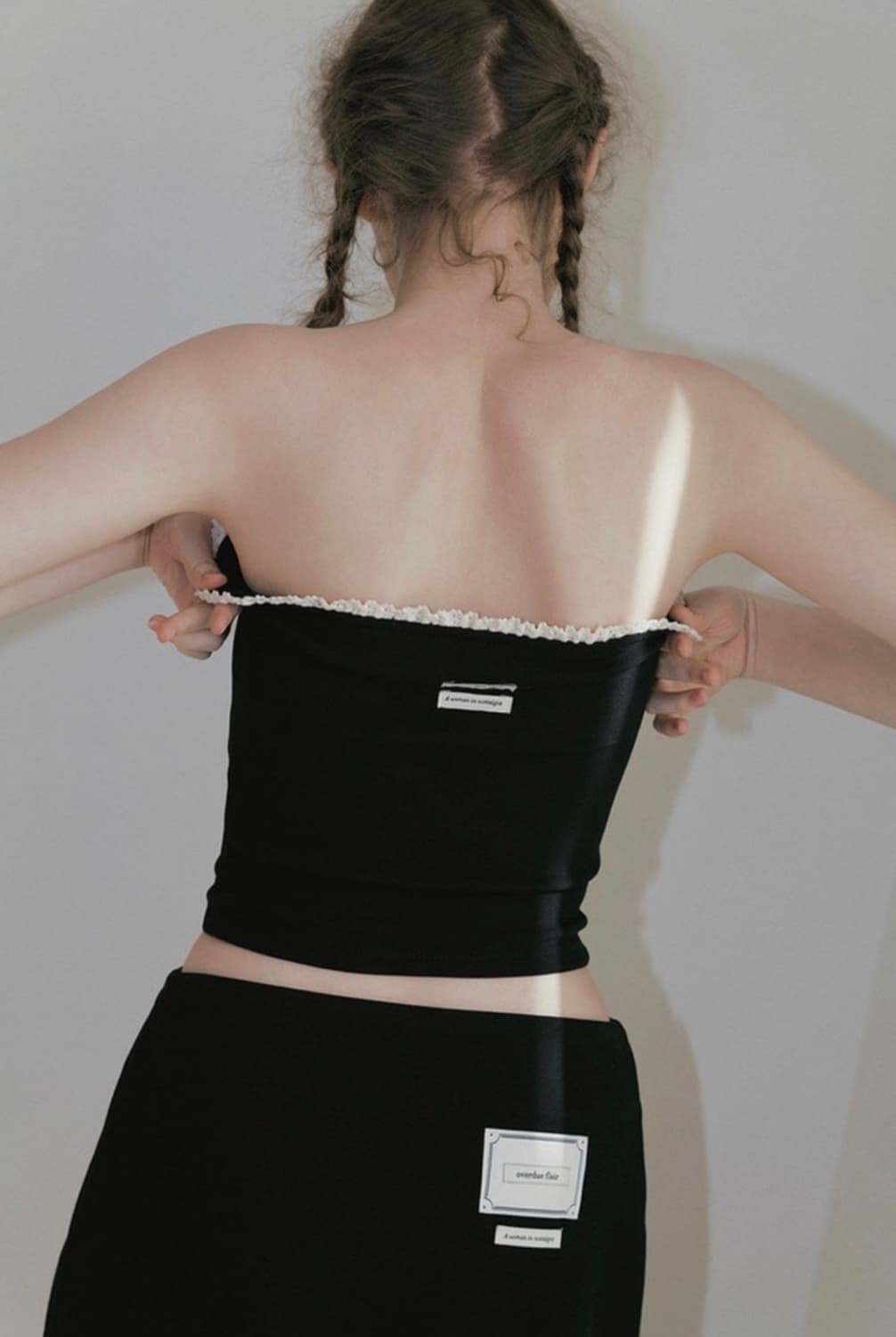 오버듀플레어 레이스 튜브탑 상품이미지2