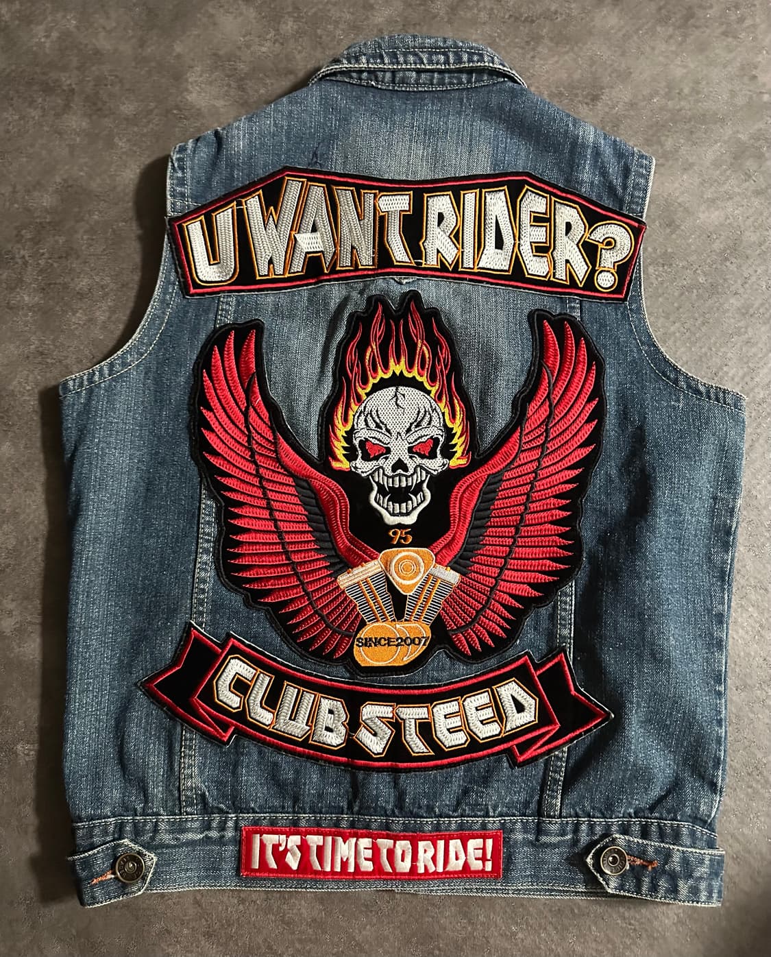 데님 베스트 패치 장식 상품이미지3