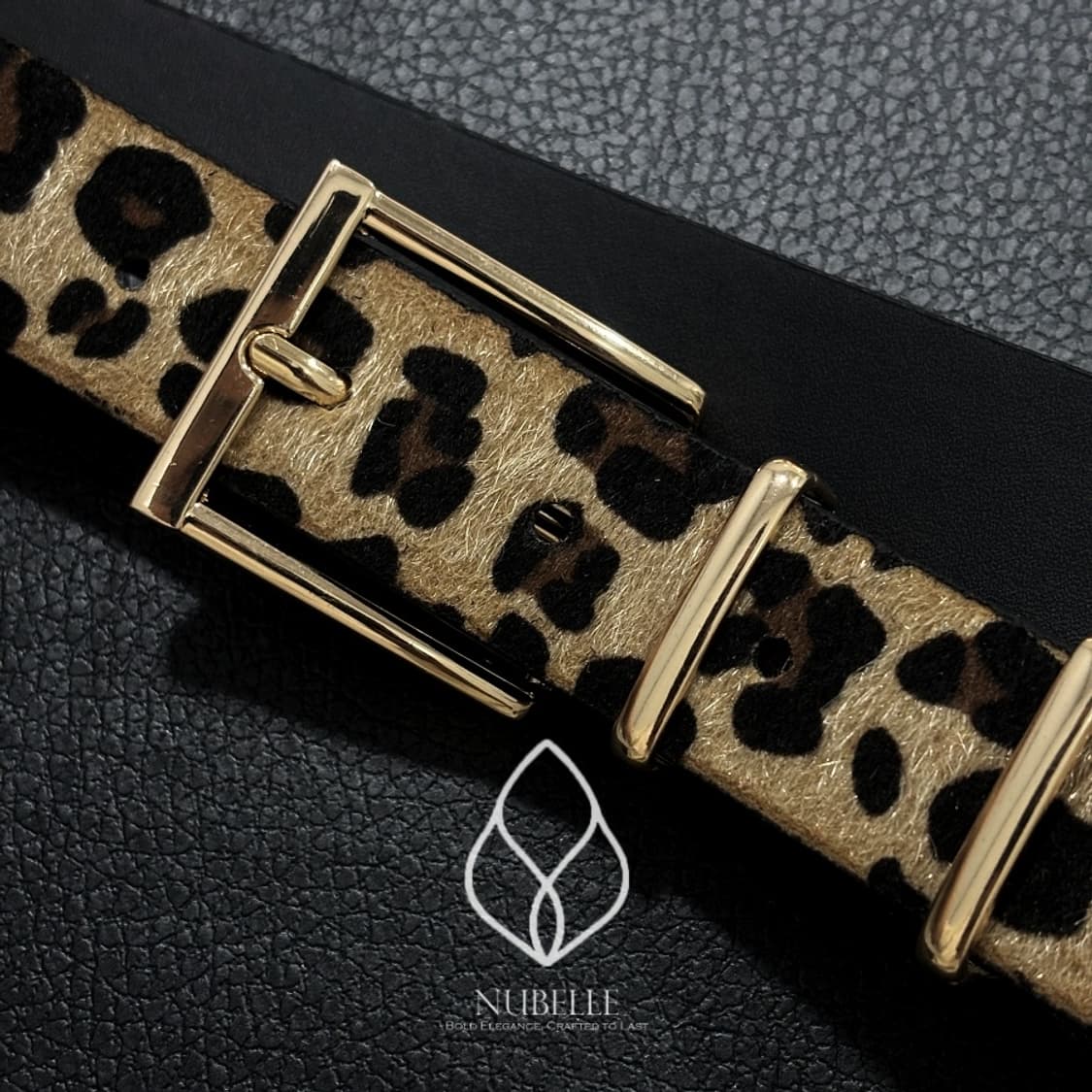 🌗 Leopard hair belt / 호피 레오파드 골드바 벨트 상품이미지4