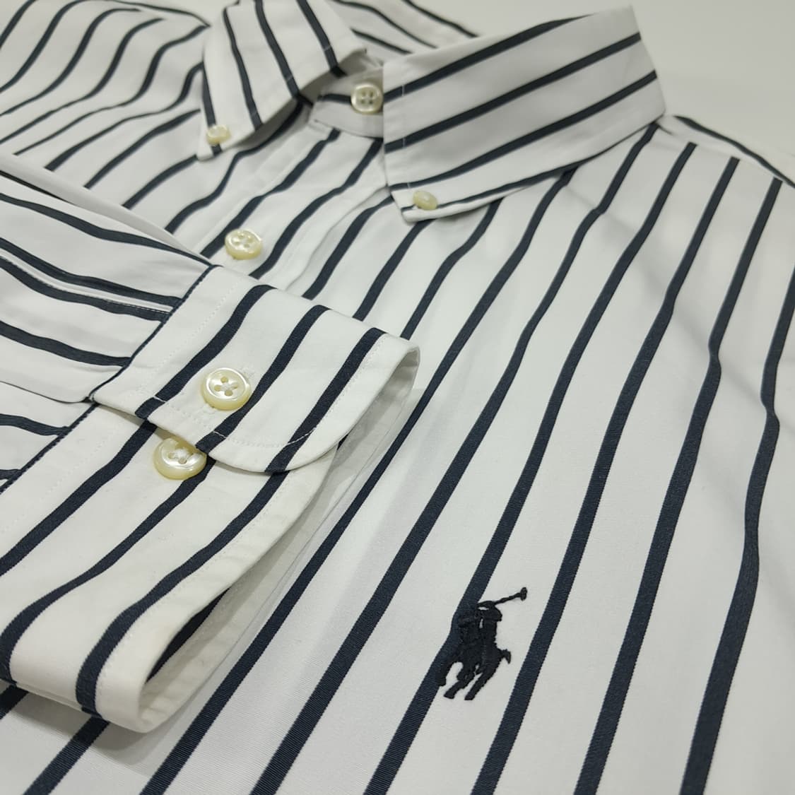 CL656 XL 폴로 90s 홍콩판 모노 스트라이프 셔츠 남방 상품이미지4