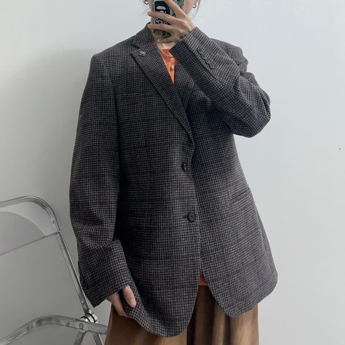 Brentwood 브렌우드 체크 투버튼 모직 블레이저 자켓 상품이미지2