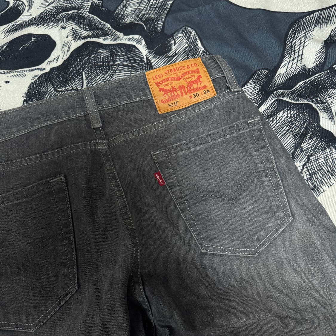 리바이스 510 흑청데님 W30 L34 사이즈  상품이미지4
