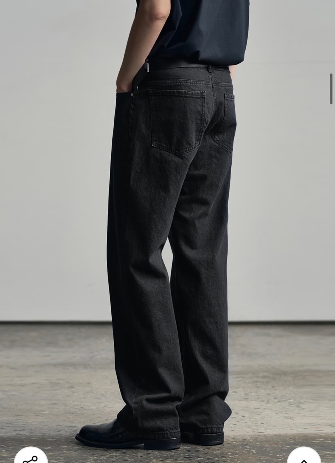 (L) 아워데이즈 세미 와이드 데님 팬츠 [WASHED BLACK] 상품이미지8