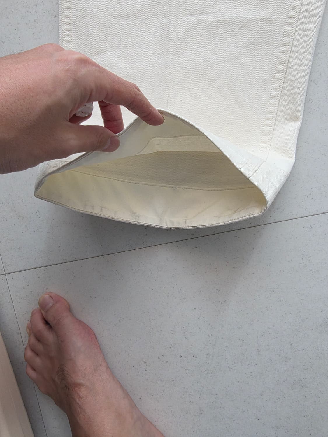 엣라코 부처프로덕트 hbt 워크 팬츠 화이트 36(실사이즈 34) 상품이미지4