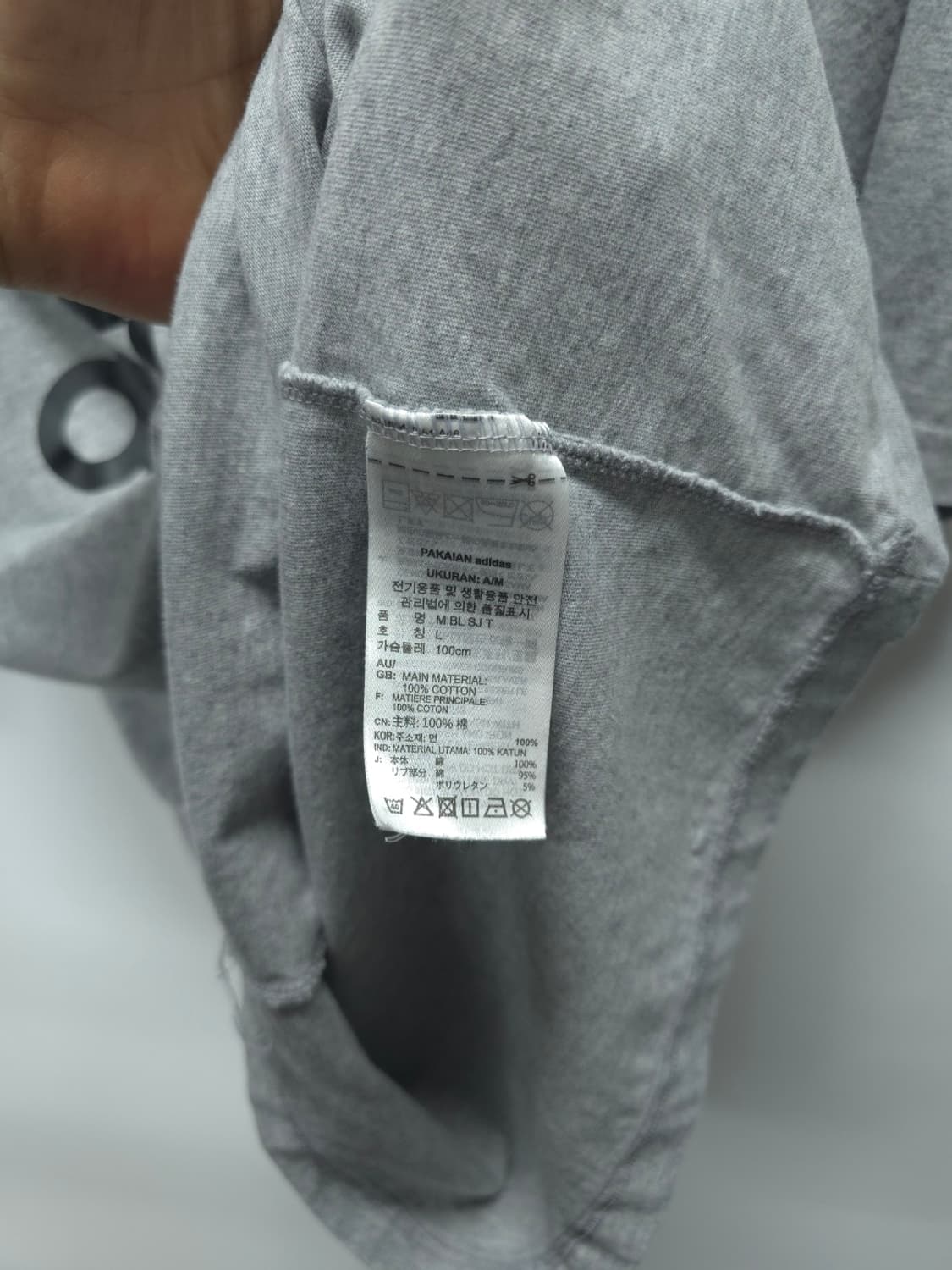 아디다스 빅로고 멜란지 그레이 반팔 티셔츠 (95) 상품이미지9