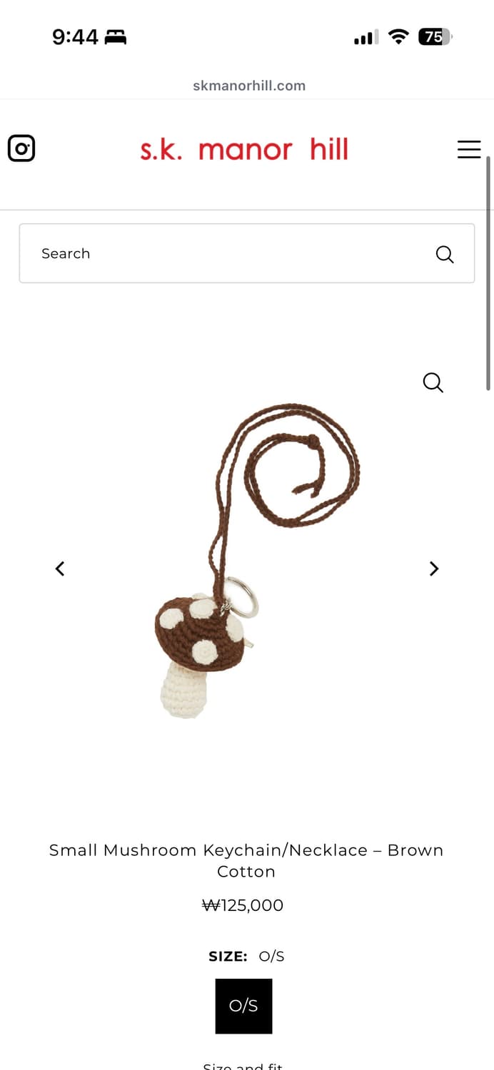 S.K. Manor Hill 머쉬룸 키체인 목걸이 상품이미지1