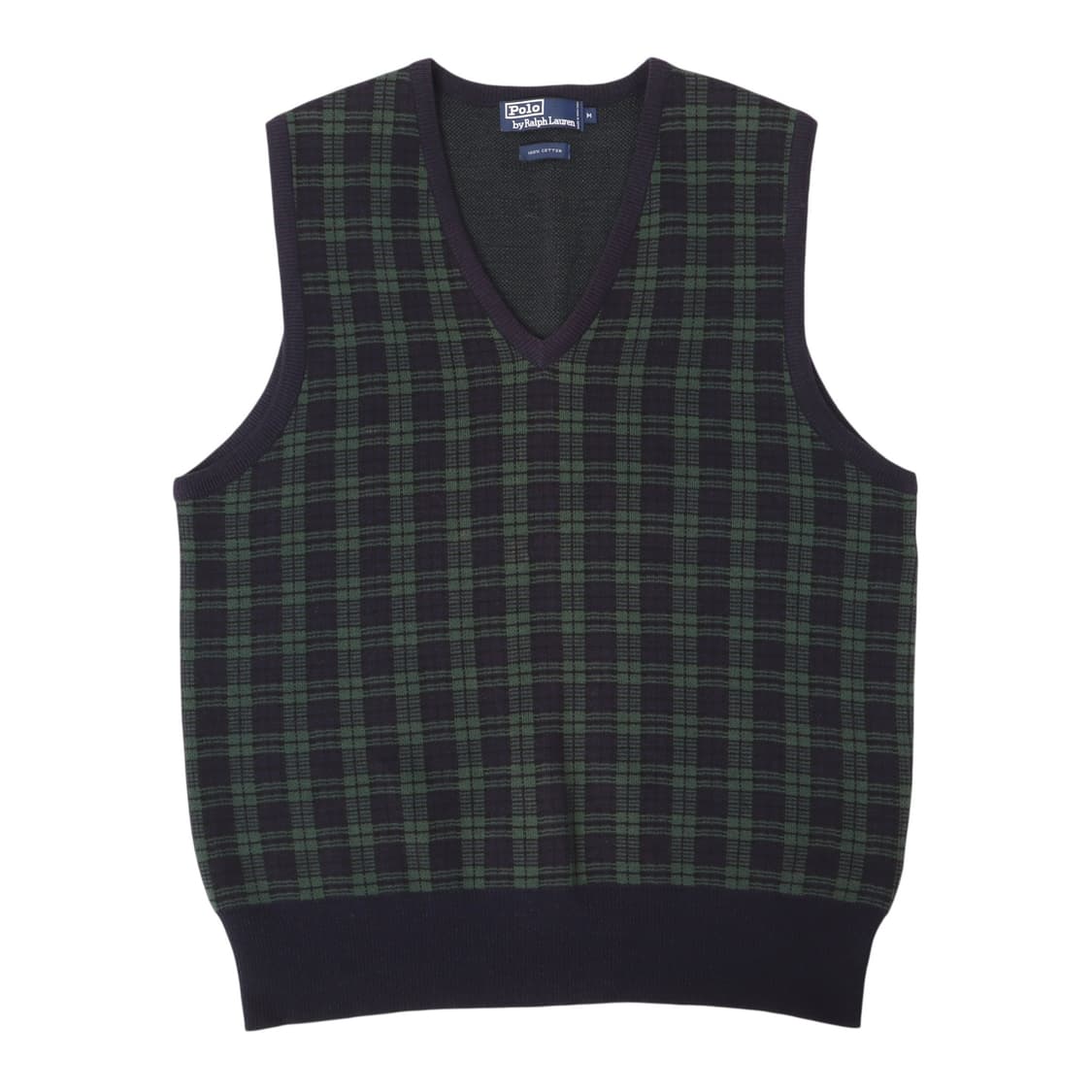 90s 폴로 랄프로렌 그린 타탄체크 니트 베스트 상품이미지1