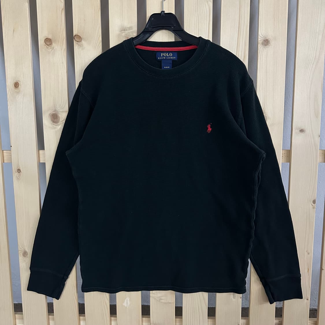(M) 폴로 랄프로렌 블랙 와플 롱슬리브 티셔츠 상품이미지1