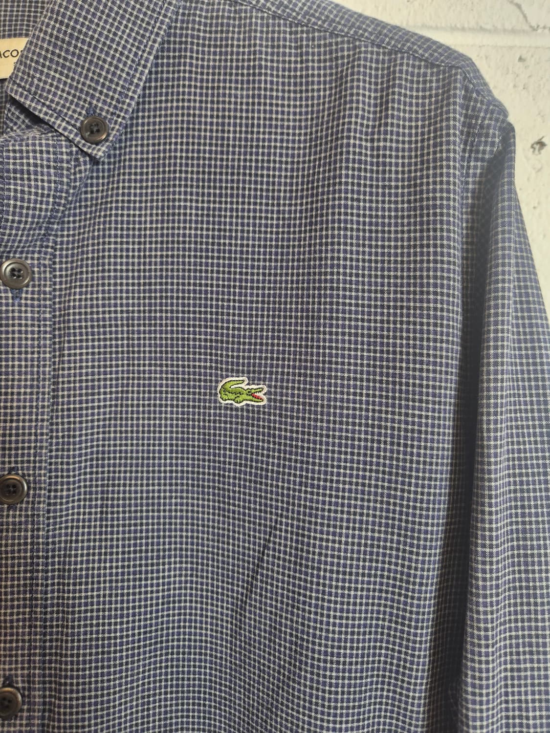 100 )라코스테 긴팔 셔츠 네이비 체크 40호 상품이미지2