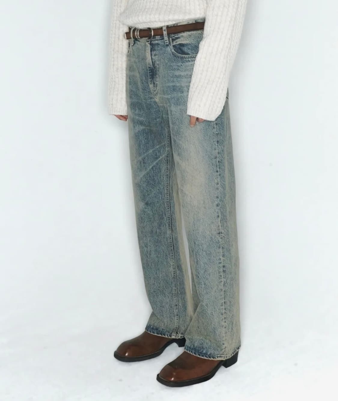 세미와이드 중청 데님 청바지 32 상품이미지2