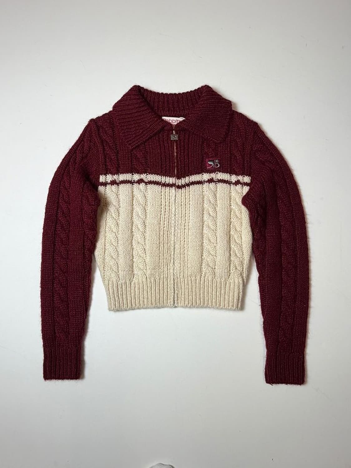 래비티스포츠 크롭 RB 케이블 니트 가디건 PN9369 상품이미지1