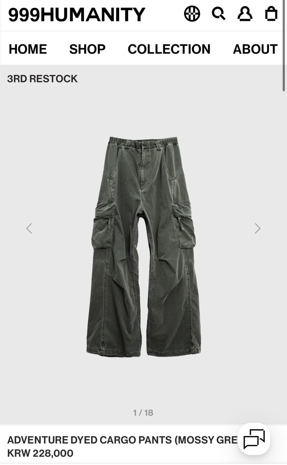 ADVENTURE DYED CARGO PANTS (MOSSY GREEN) 상품이미지1