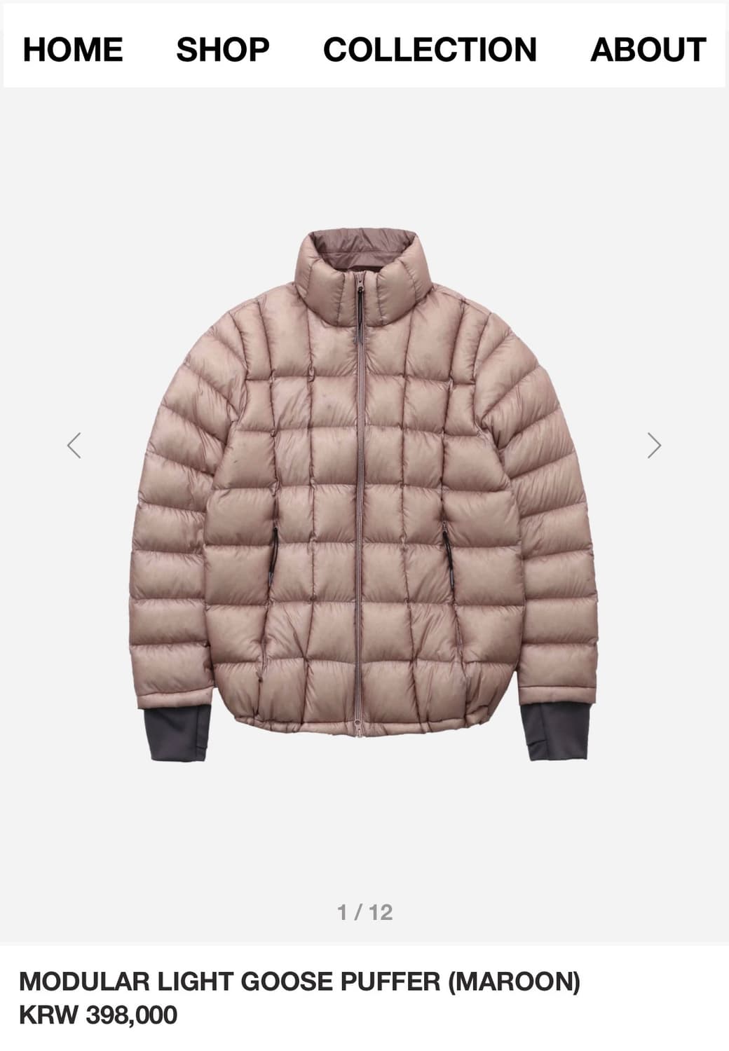 999휴머니티 모듈러 라이트 구스 패딩 상품이미지1