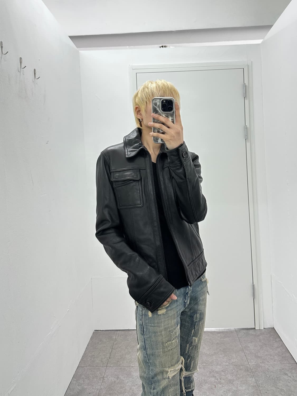 Stud Homme Lambskin Leather Jacket 상품이미지6