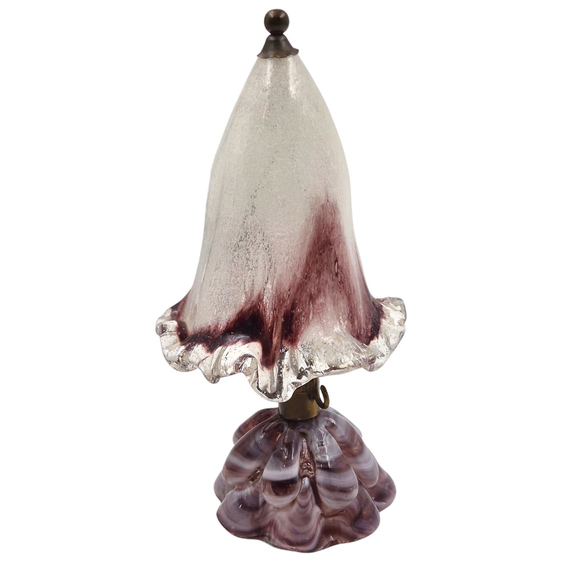 70s 레어 이와타 핸드블로운 퍼플 마블 꼬깔 램프 상품이미지3