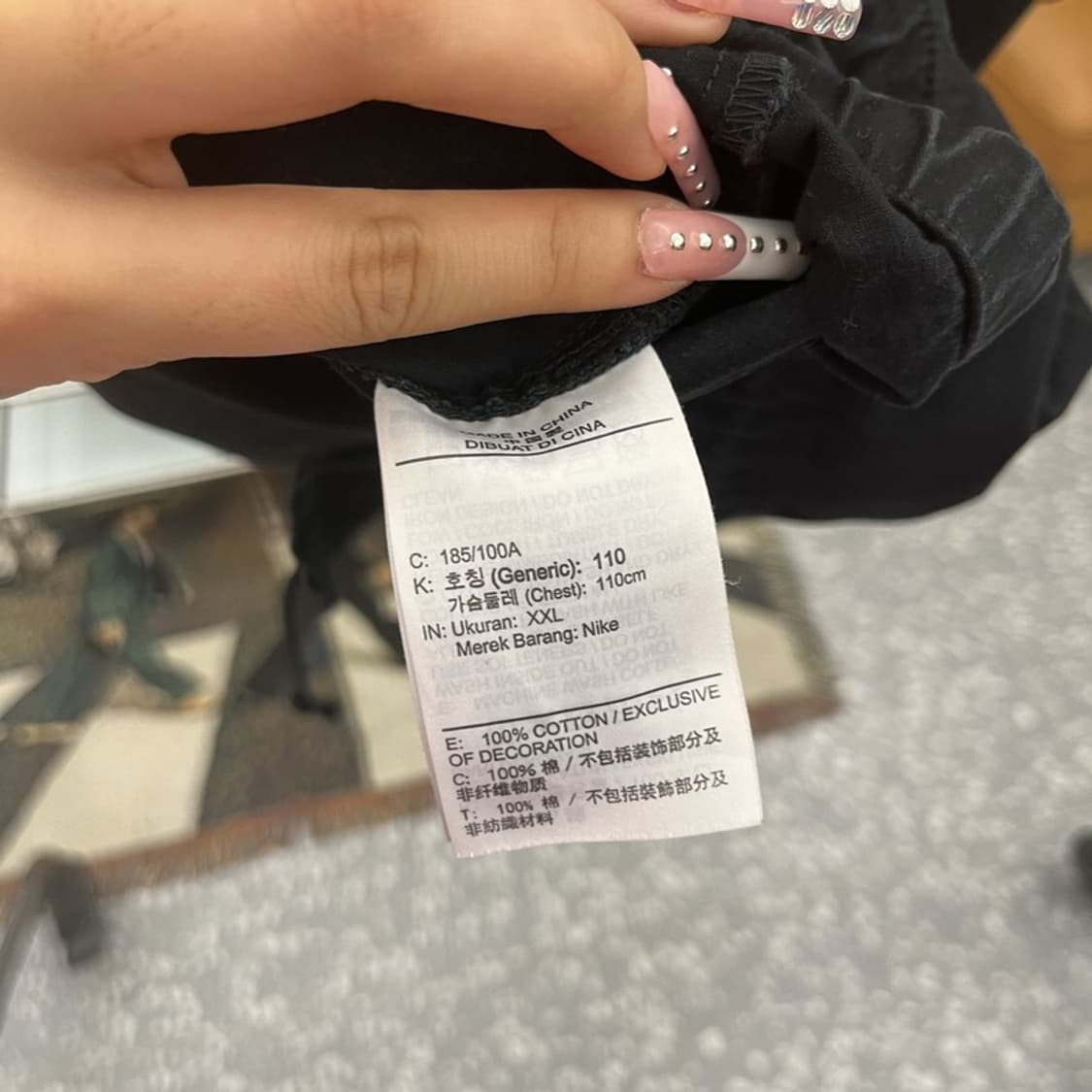 나이키 빈티지 모던 시크 캐주얼 올블랙 반팔셔츠 XXL C12255 상품이미지6