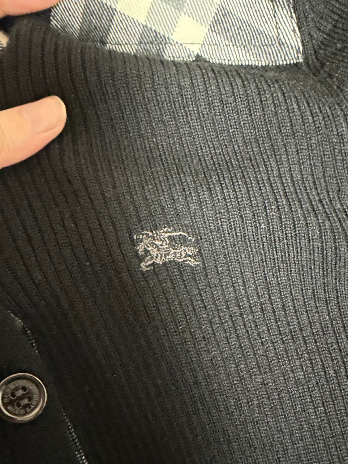 3월까지만) 버버리 블루라벨 38 블랙 골지니트 카라 롱슬리브 탑 빈티지 상품이미지4